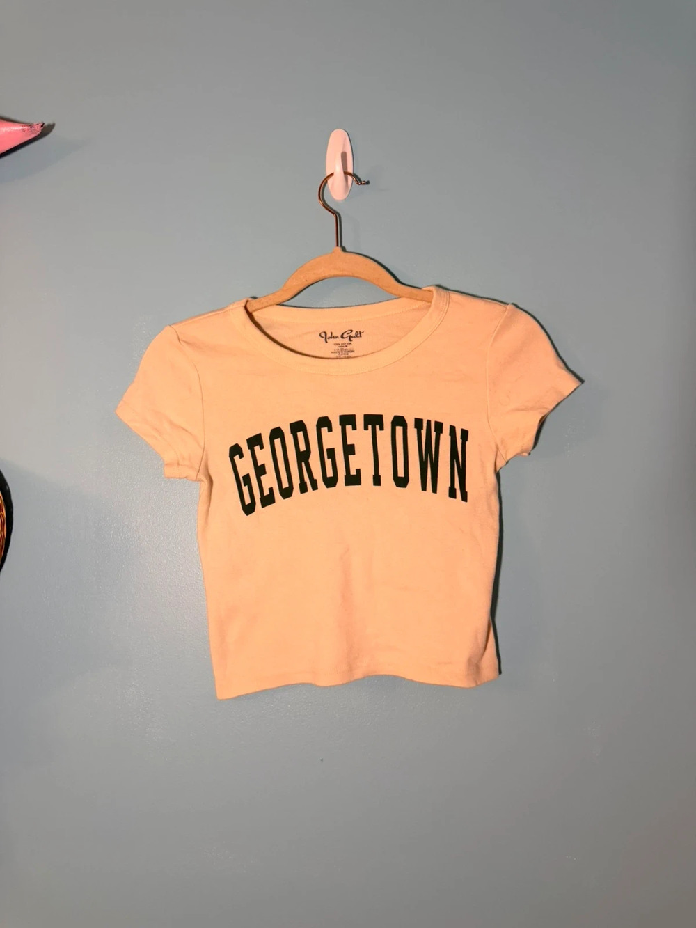 john galt brandy melville georgetown baby tee cream green